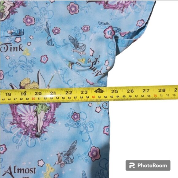 Scrub Nursing Top Lot of 2 Womens Med. Tinkerbell & Felix the Cat V Neck - Picture 11 of 12